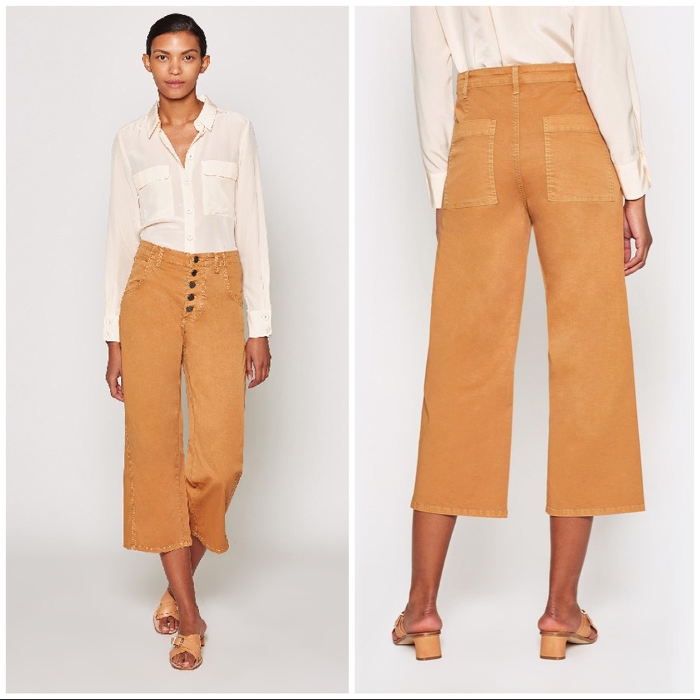 Joie Mustard High Waist Crop Pants - Picture 2 of 9